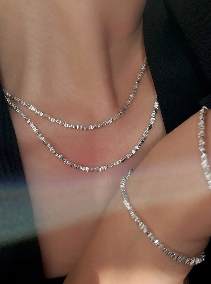 Square-cut Silver Necklace