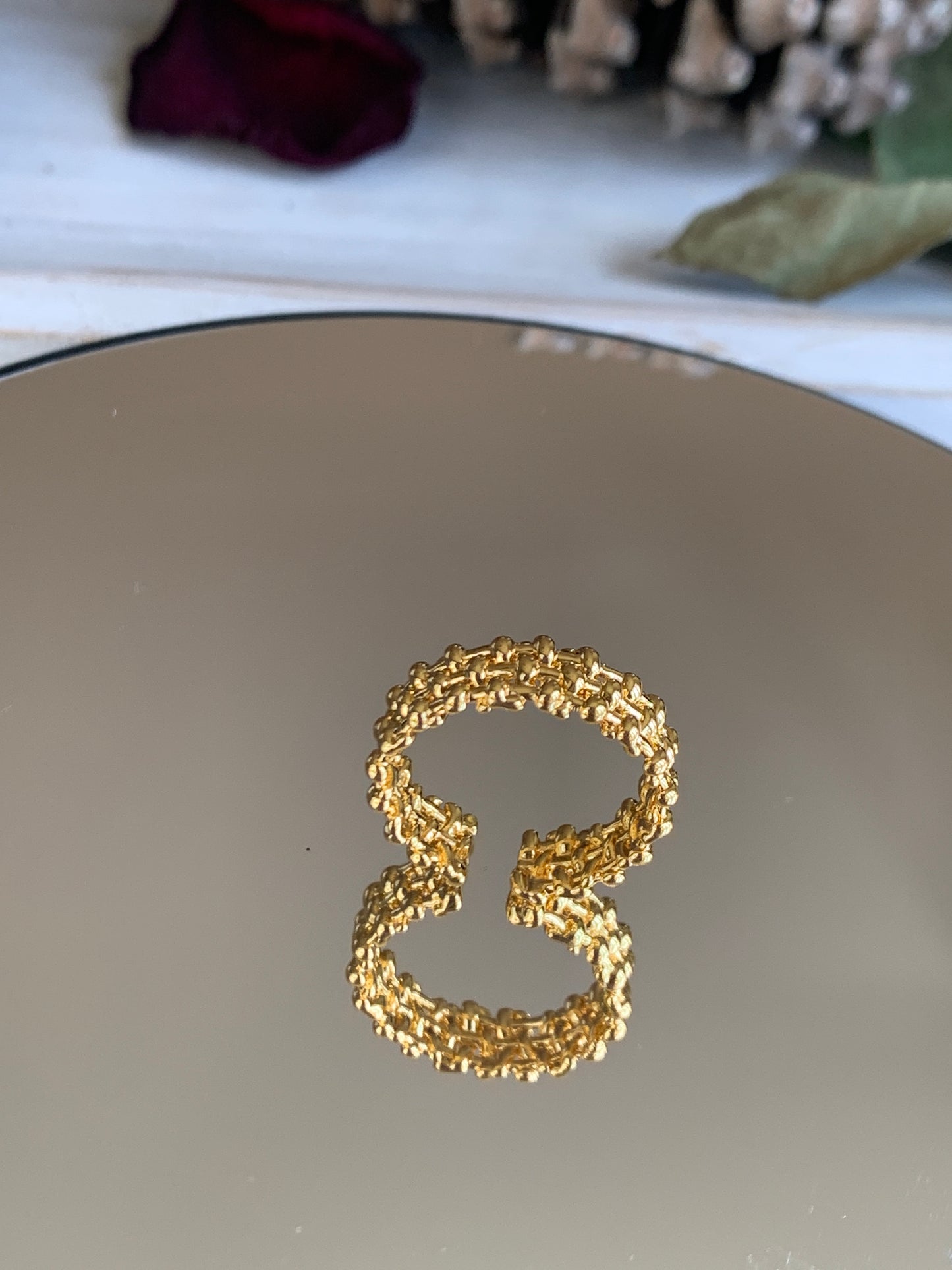 3 Rows Shiny Ring