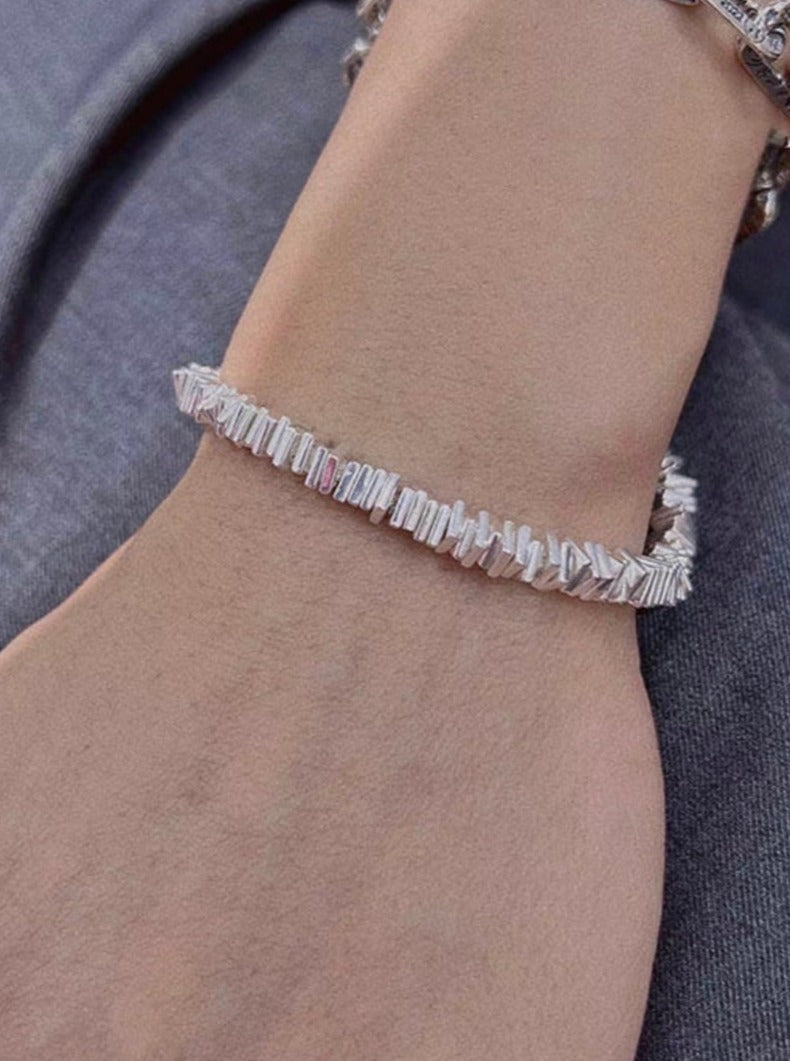 Square-cut Silver Bracelet