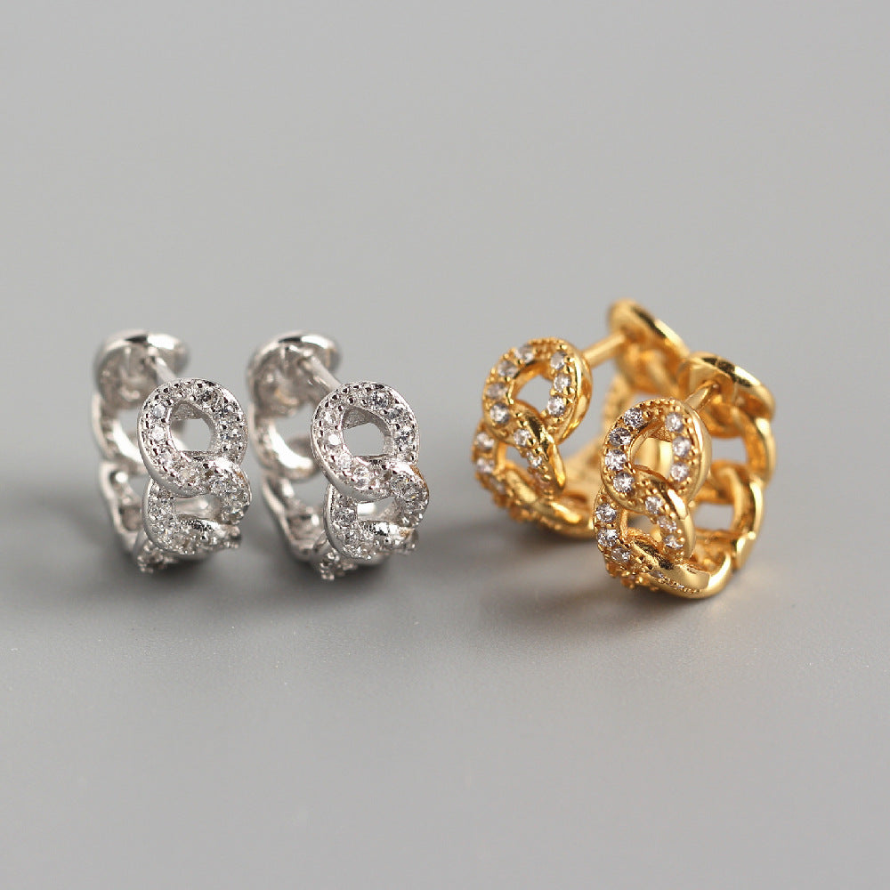 Circular Chain Zircon Hoops