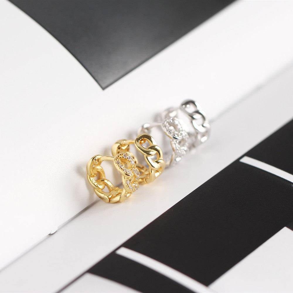 Circular Chain Zircon Hoops