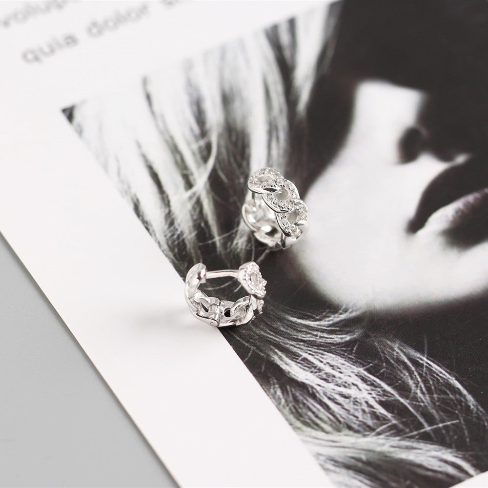 Circular Chain Zircon Hoops
