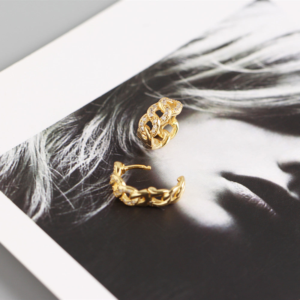 Circular Chain Zircon Hoops