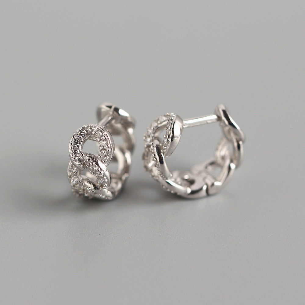 Circular Chain Zircon Hoops