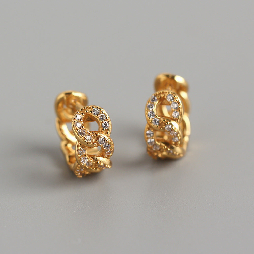 Circular Chain Zircon Hoops
