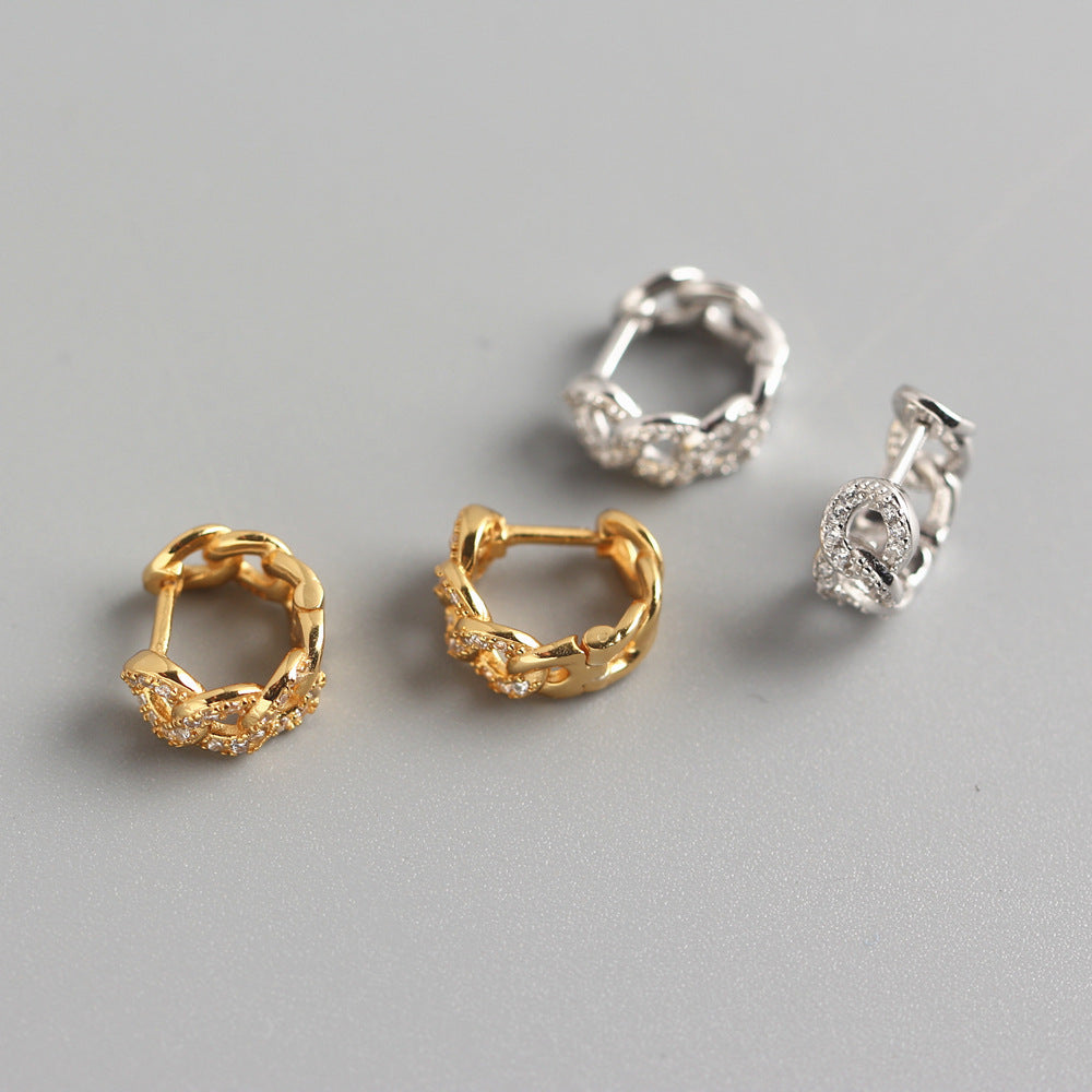Circular Chain Zircon Hoops