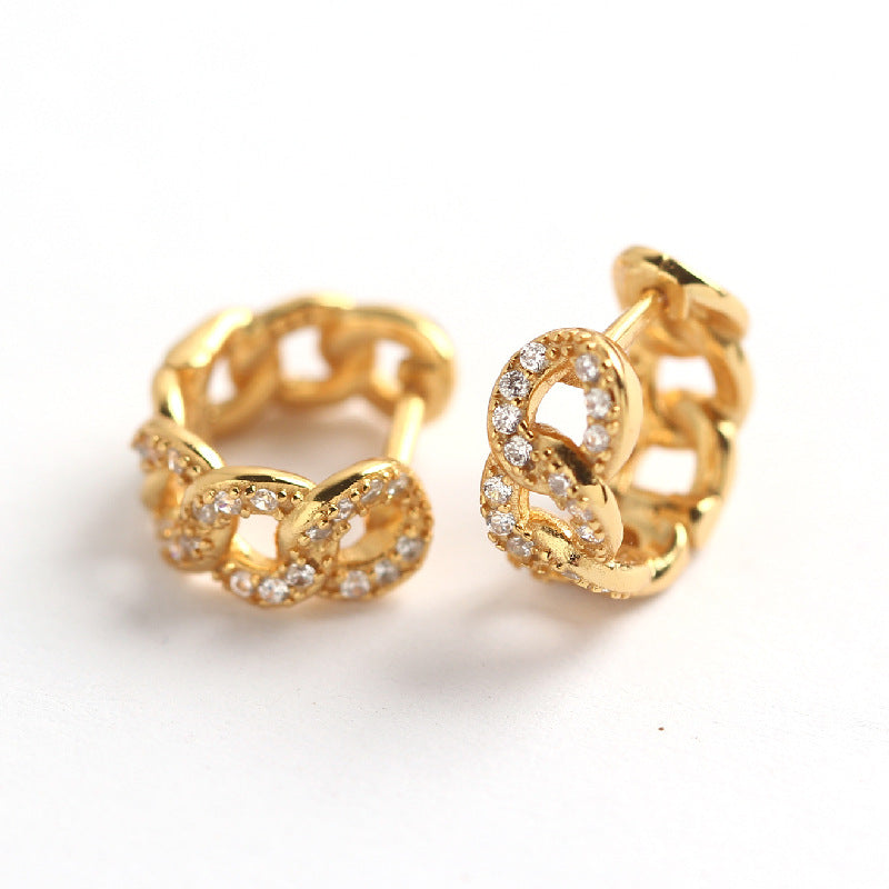 Circular Chain Zircon Hoops