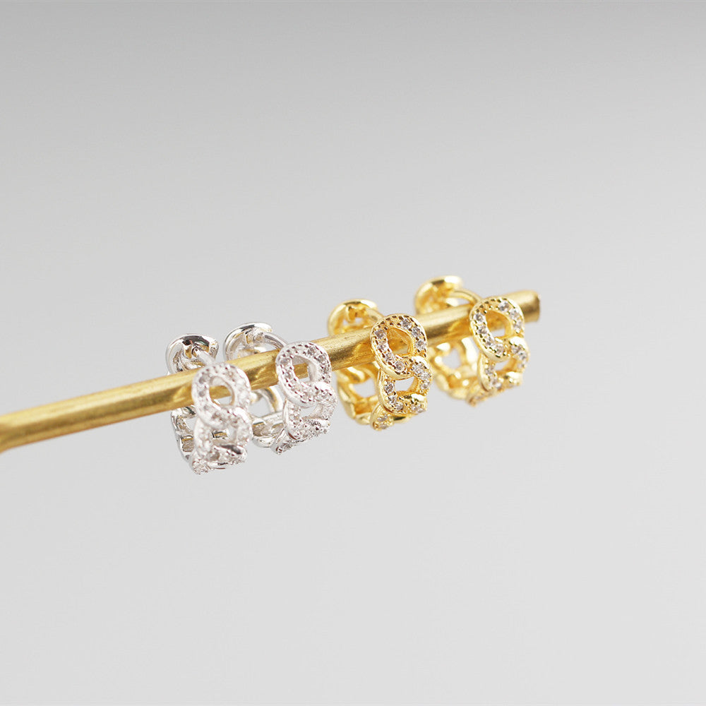 Circular Chain Zircon Hoops