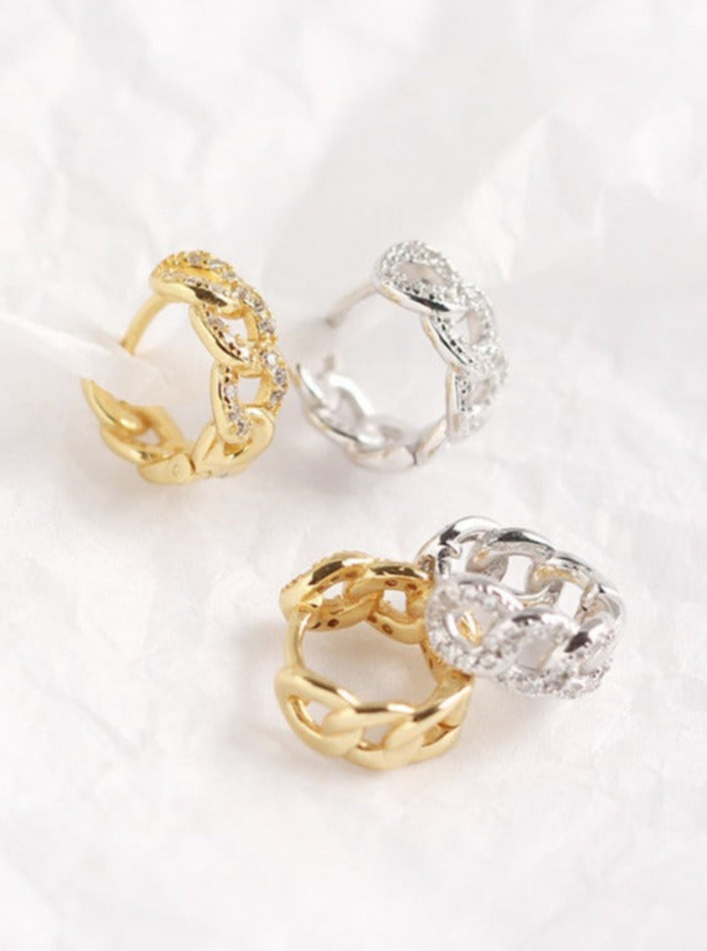 Circular Chain Zircon Hoops