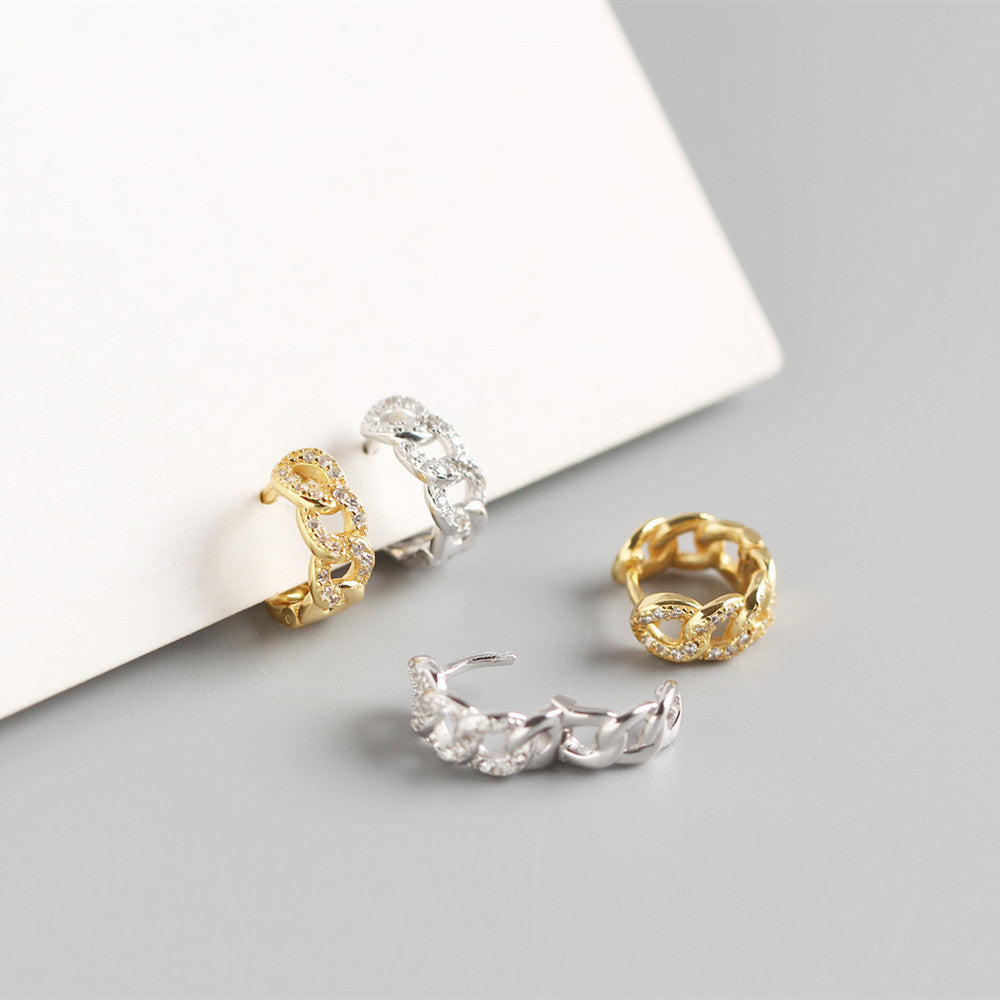 Circular Chain Zircon Hoops