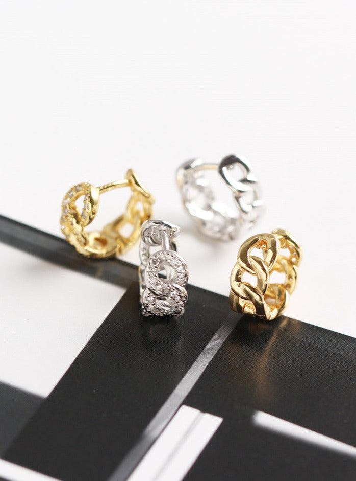 Circular Chain Zircon Hoops