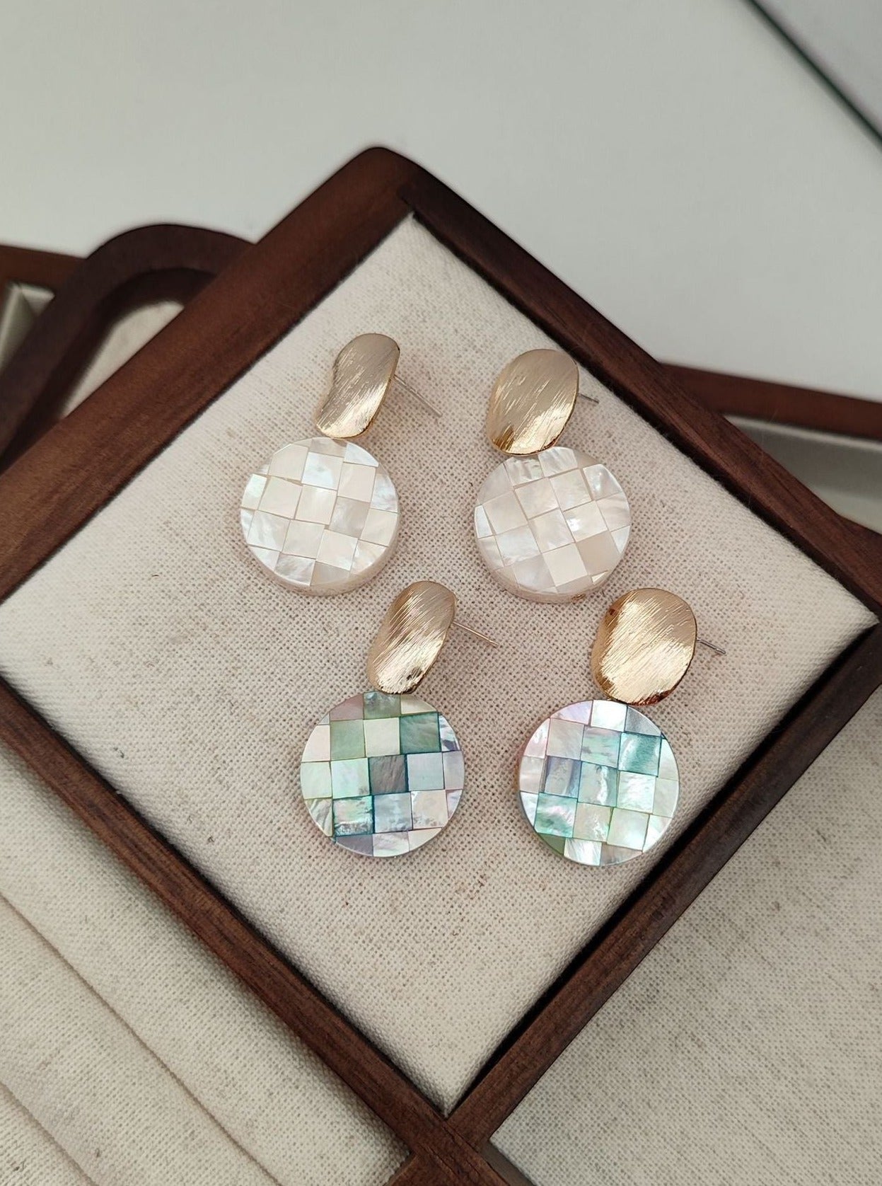 Natural Shell Mosaic Earrings
