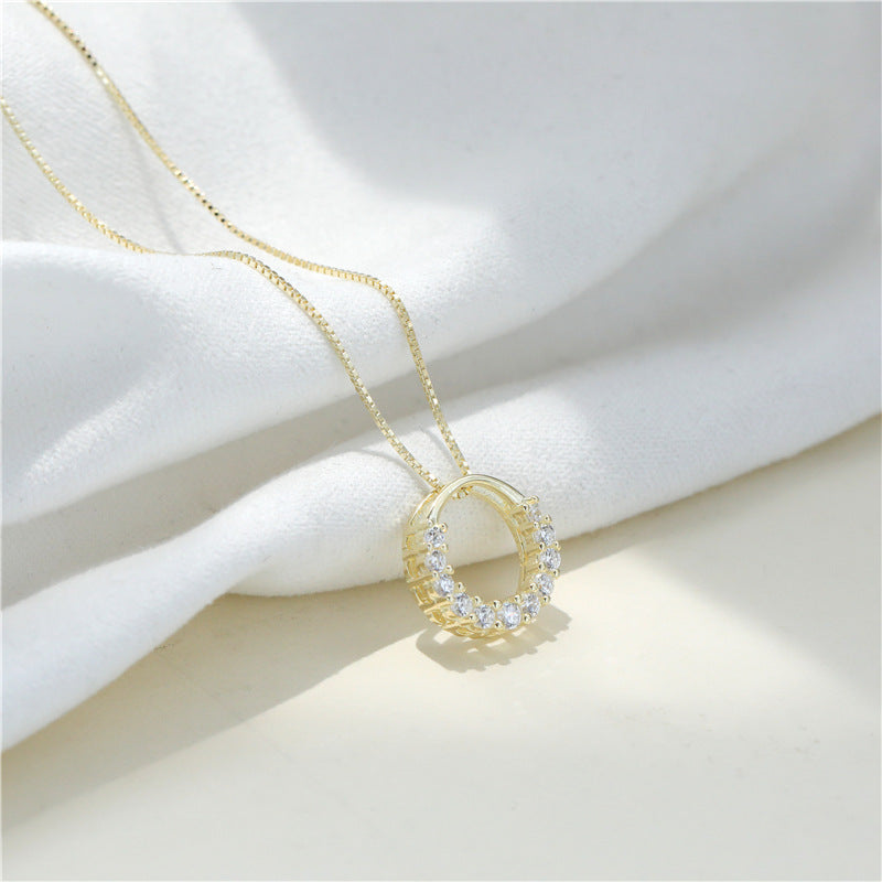 18K Circular Zircon Necklace