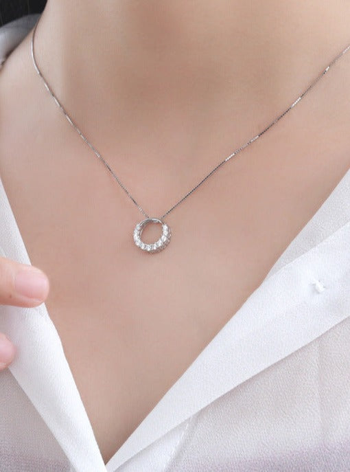 18K Circular Zircon Necklace