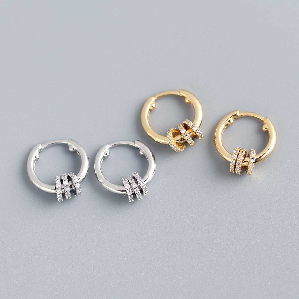 18K detachable Circular Hoops