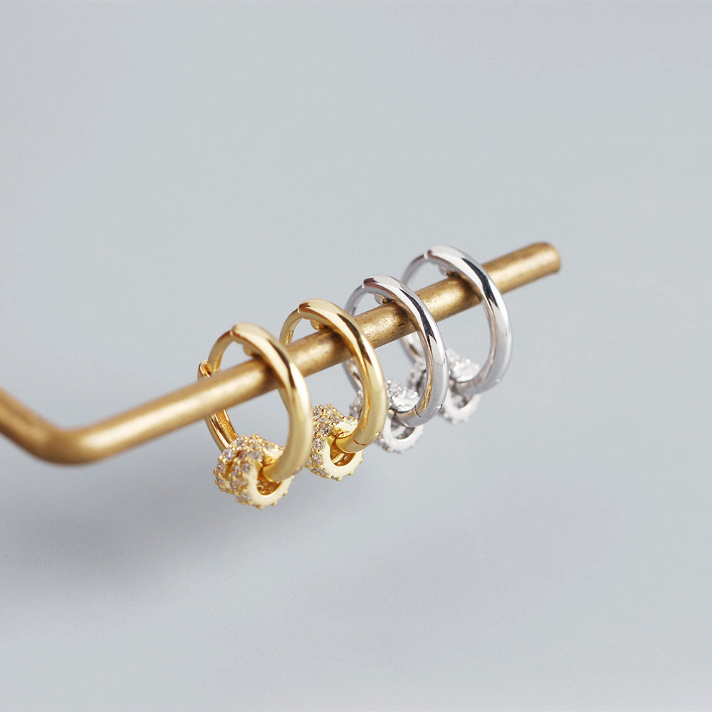 18K detachable Circular Hoops