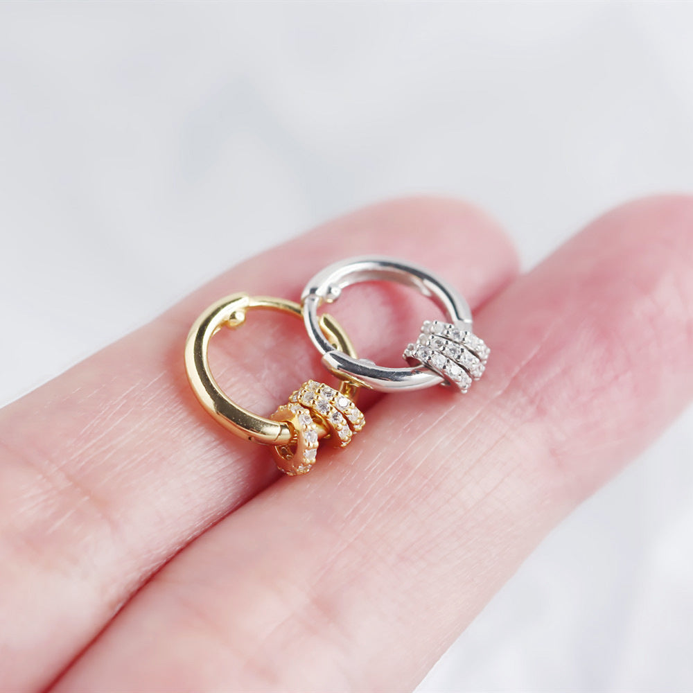 18K detachable Circular Hoops