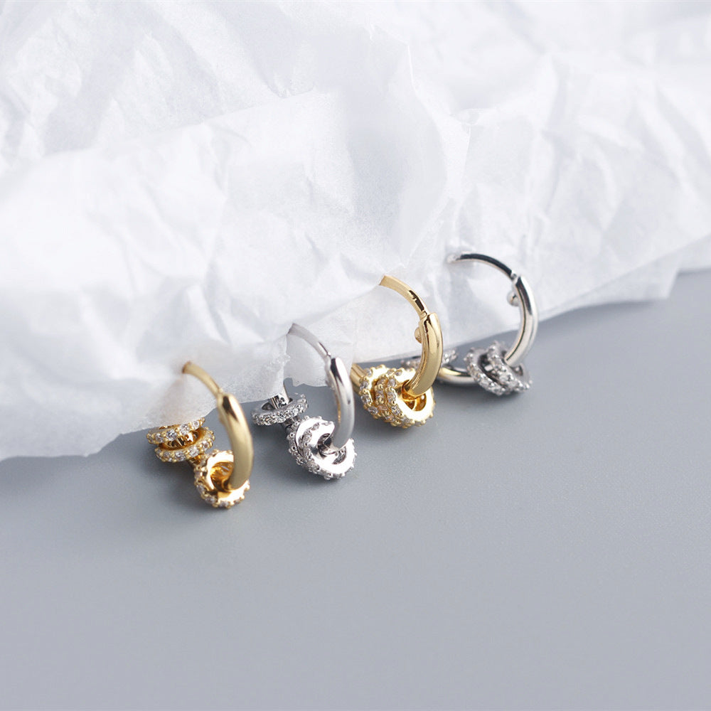 18K detachable Circular Hoops