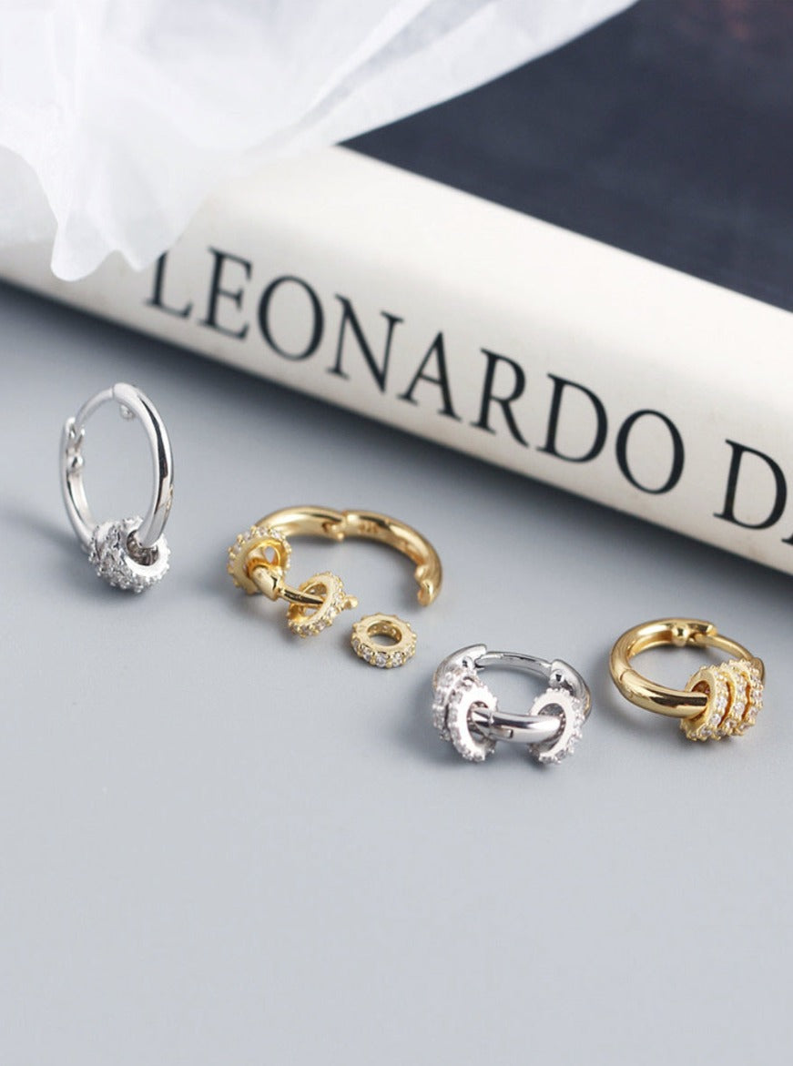 18K detachable Circular Hoops