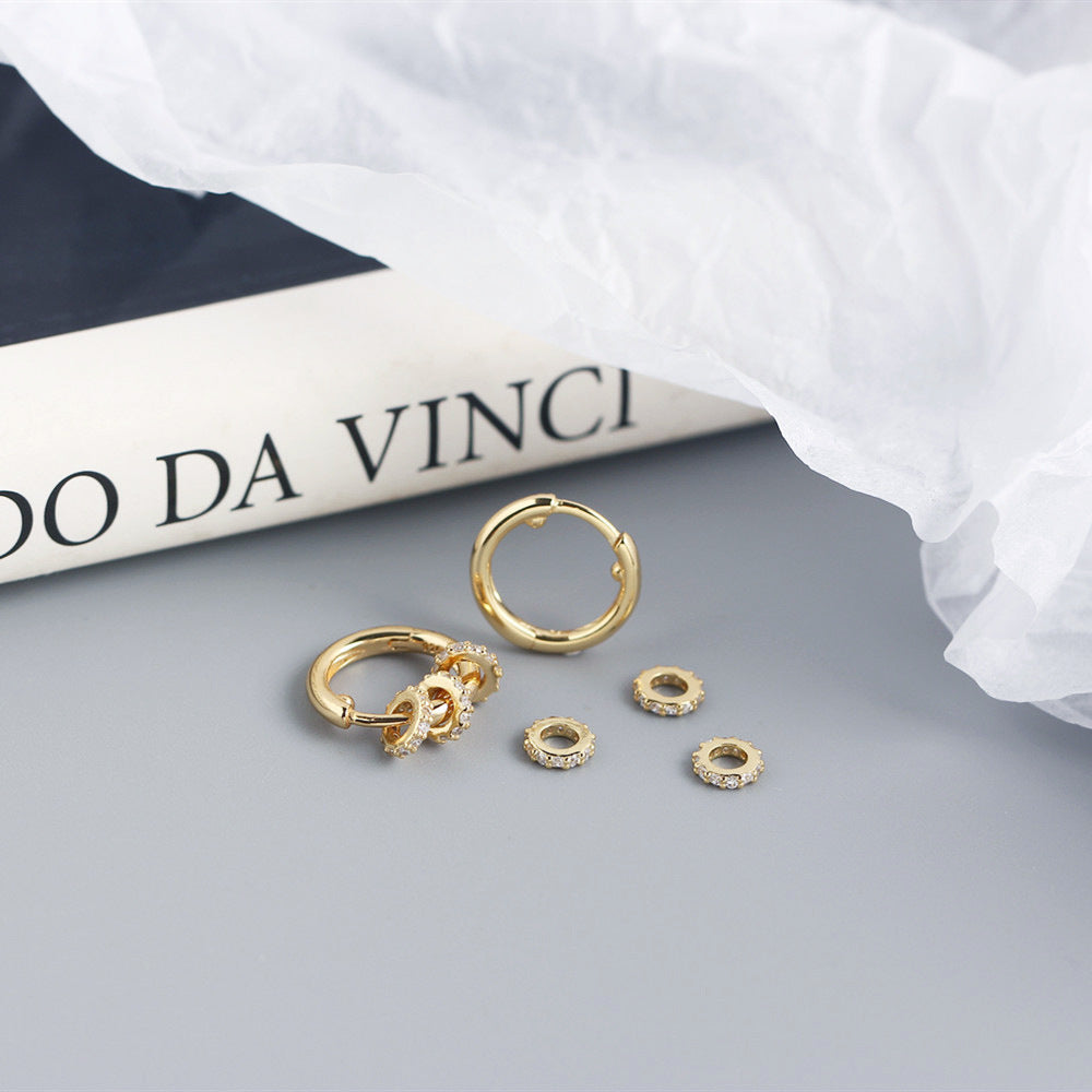 18K detachable Circular Hoops