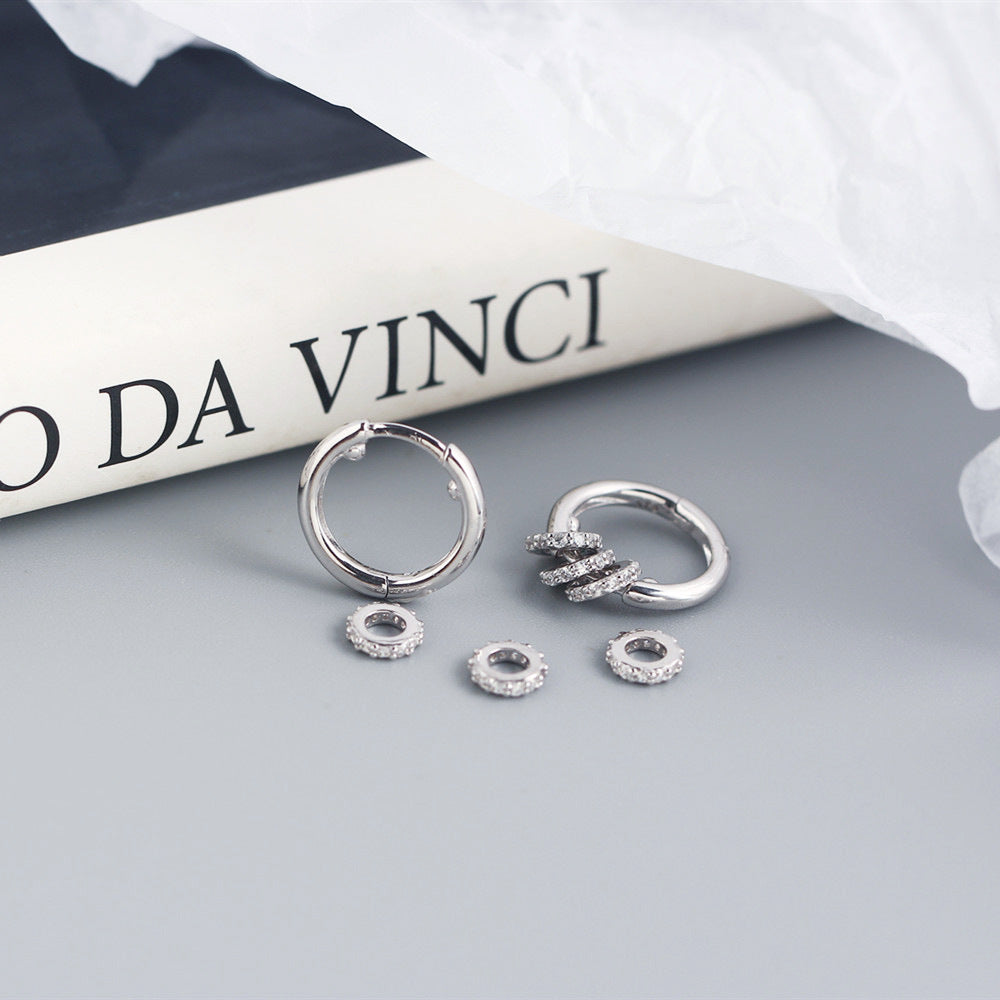 18K detachable Circular Hoops