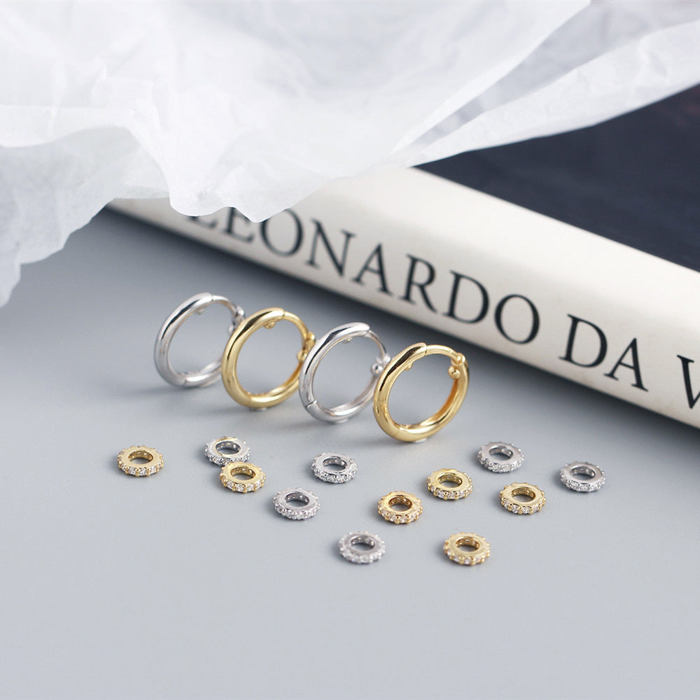 18K detachable Circular Hoops