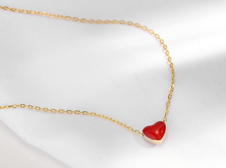 18K Little Red Heart Necklace