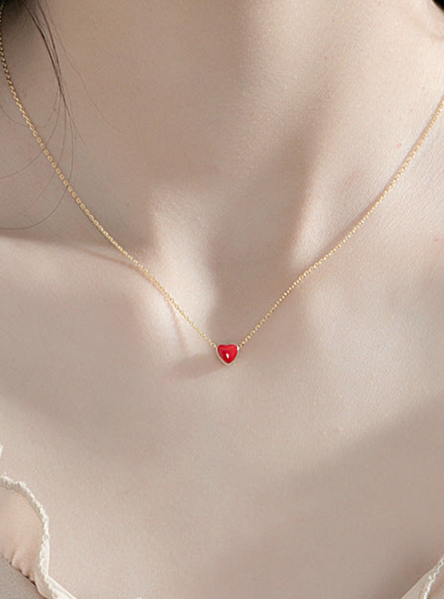 18K Little Red Heart Necklace