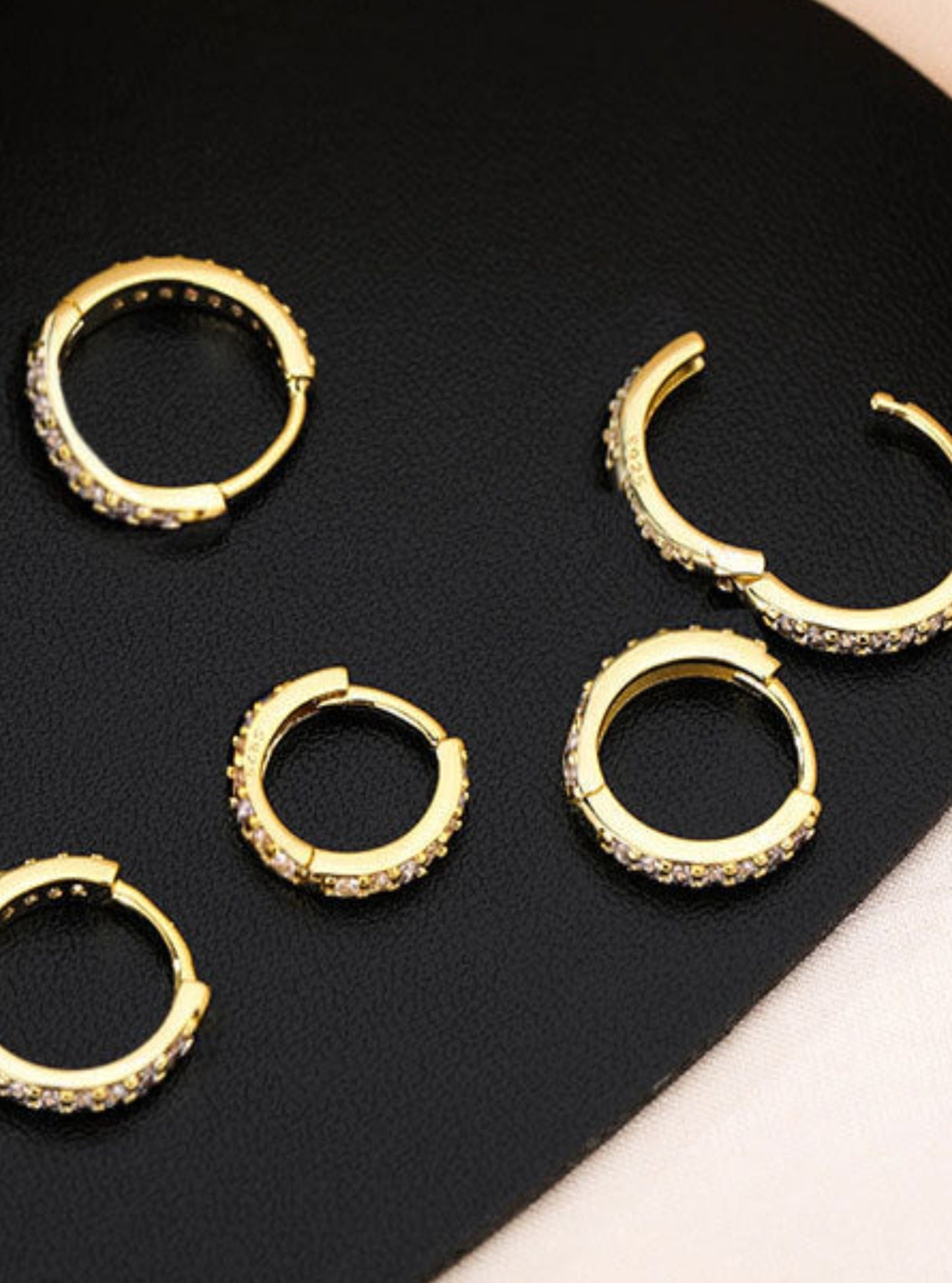Small and Dainty Zircons Silver Hoops