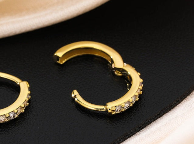 Small and Dainty Zircons Silver Hoops