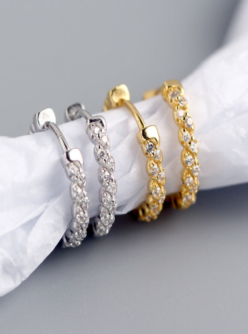 Twist Zircon Hoops