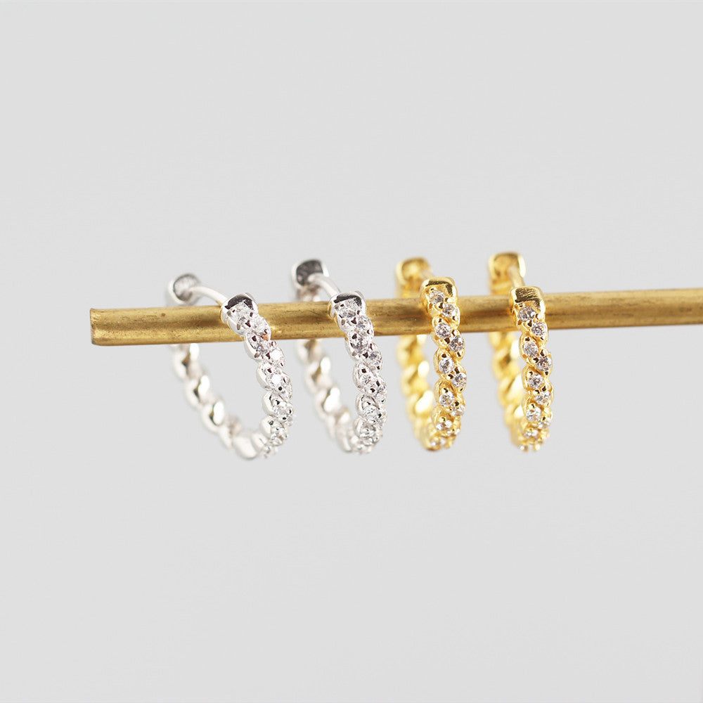 Twist Zircon Hoops