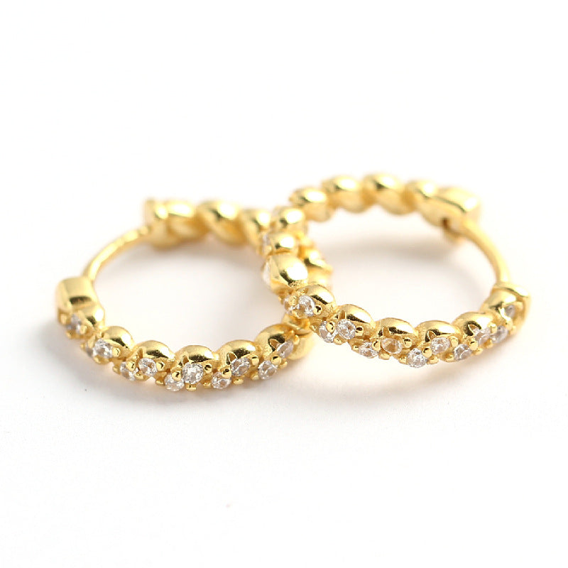 Twist Zircon Hoops