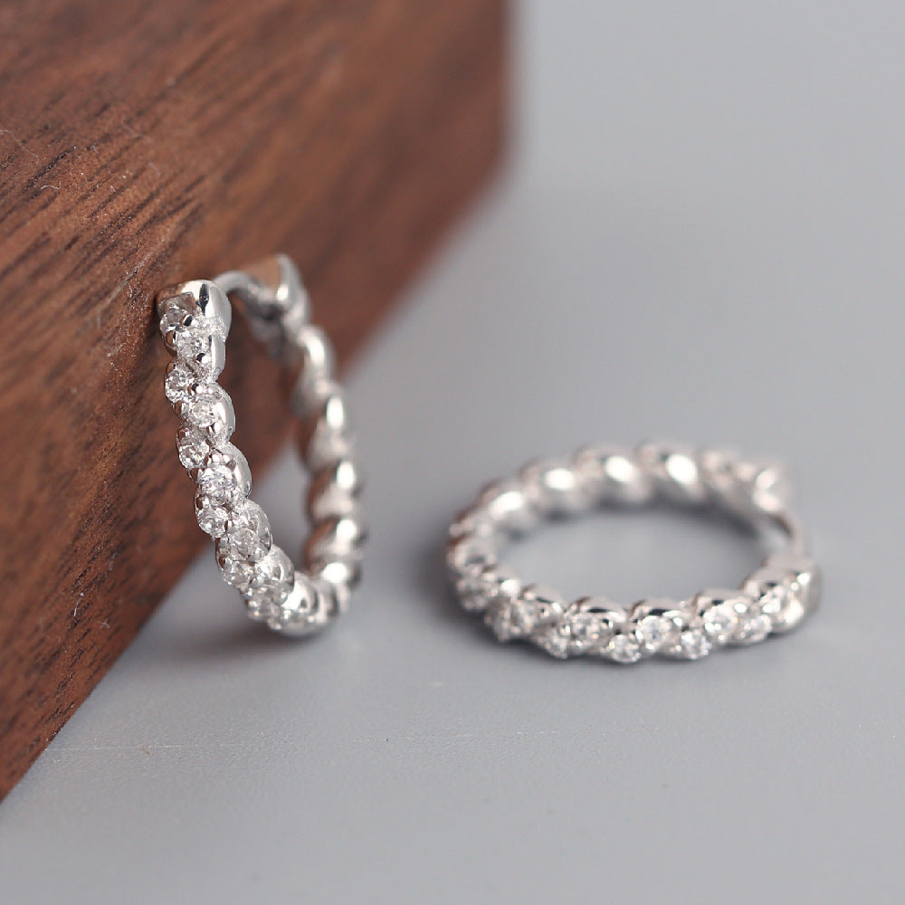 Twist Zircon Hoops