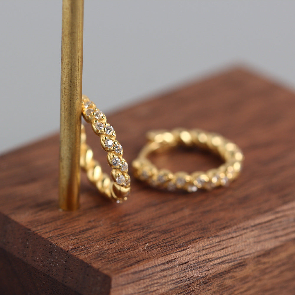Twist Zircon Hoops