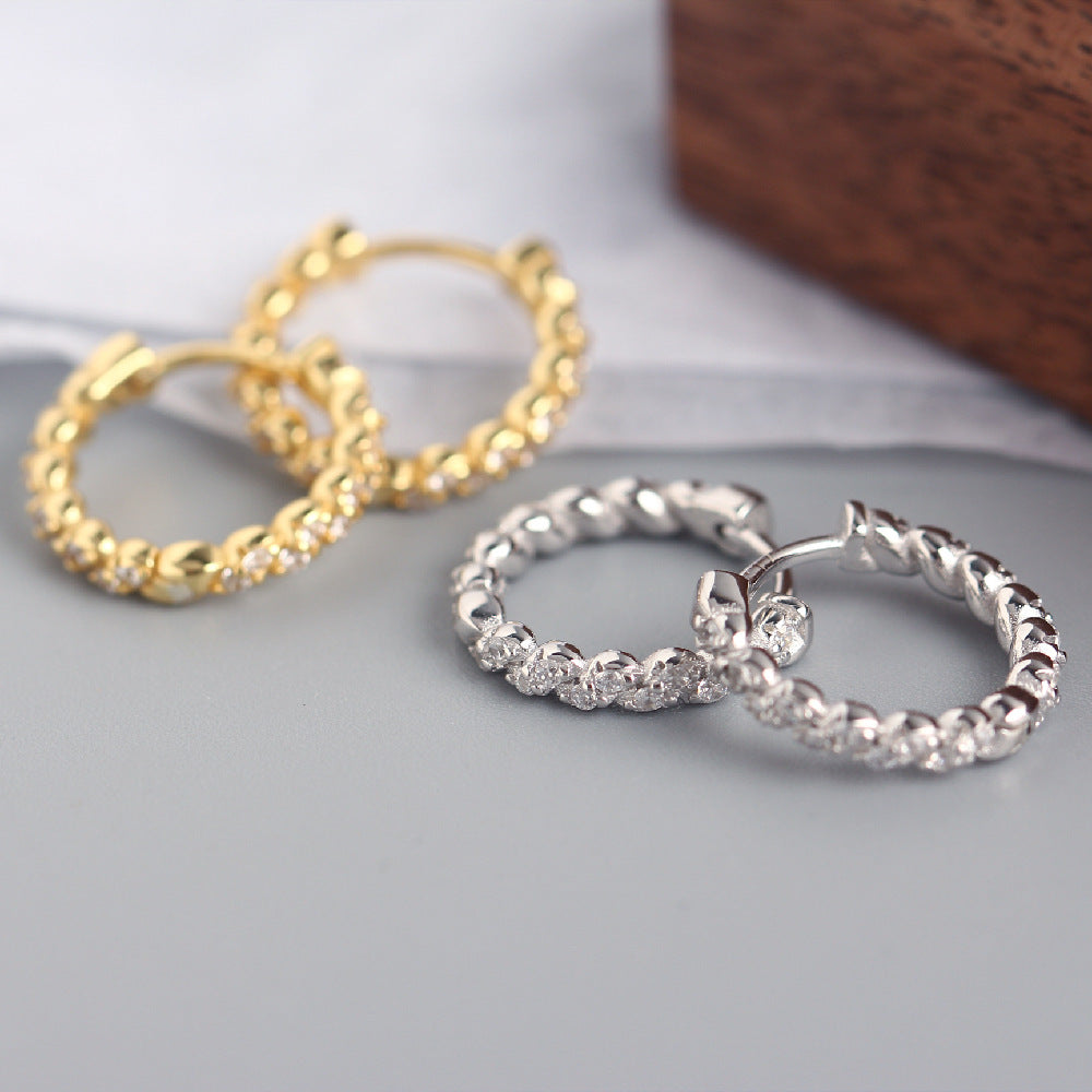 Twist Zircon Hoops
