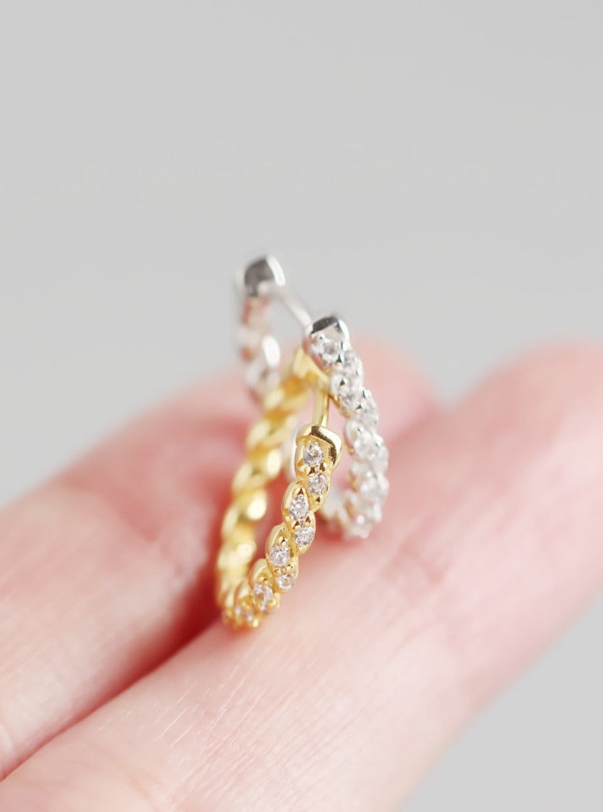 Twist Zircon Hoops