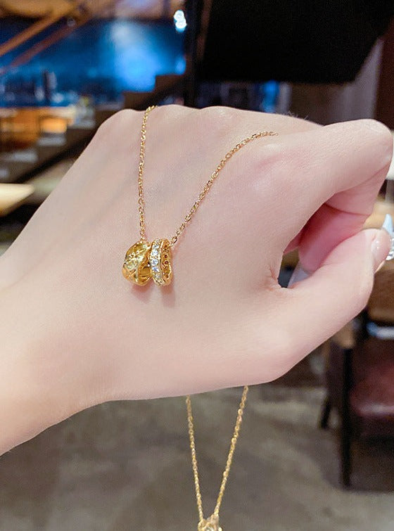 Two Circular Pendants Necklace