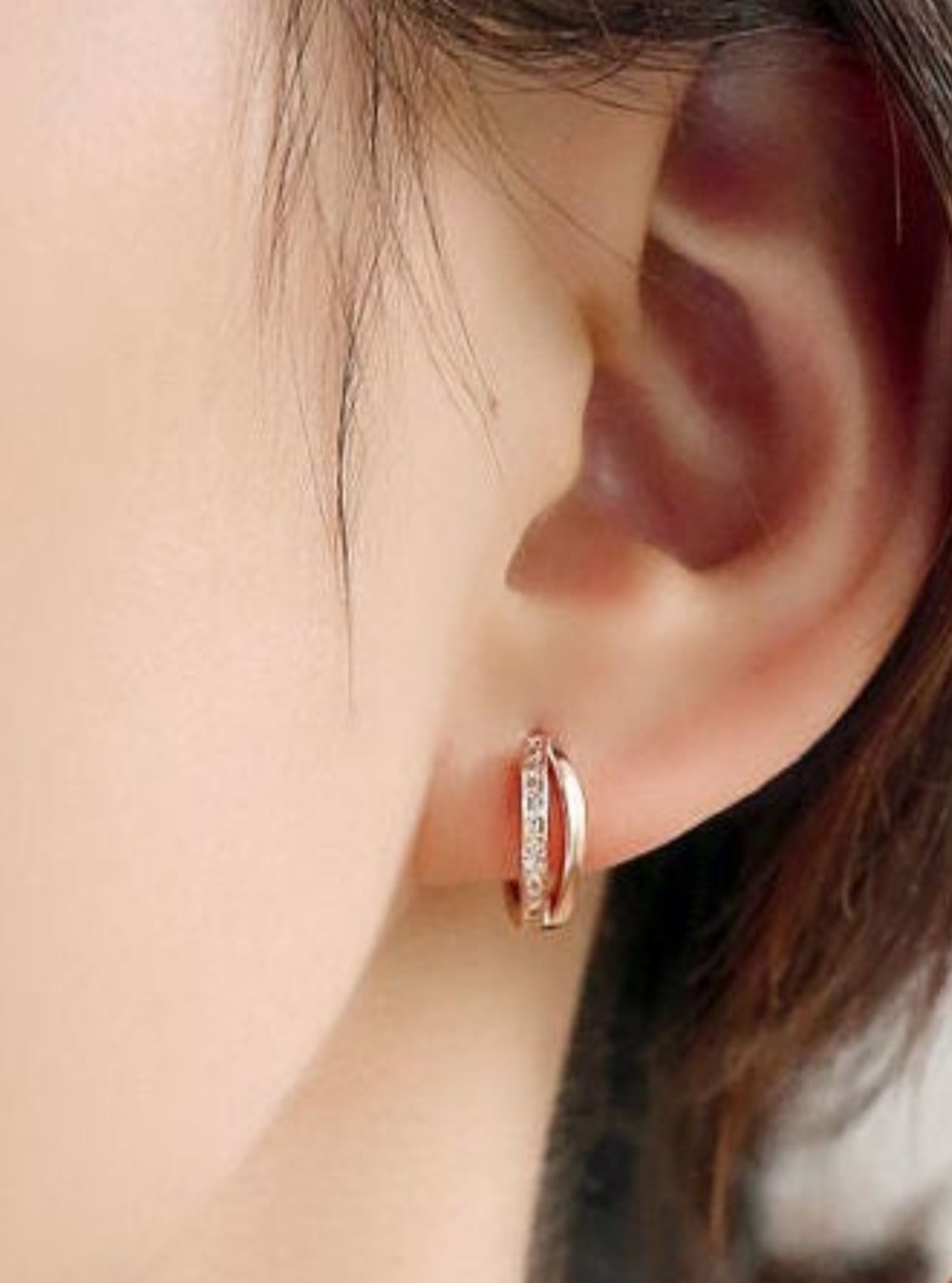 Two Layer Small Silver Hoops