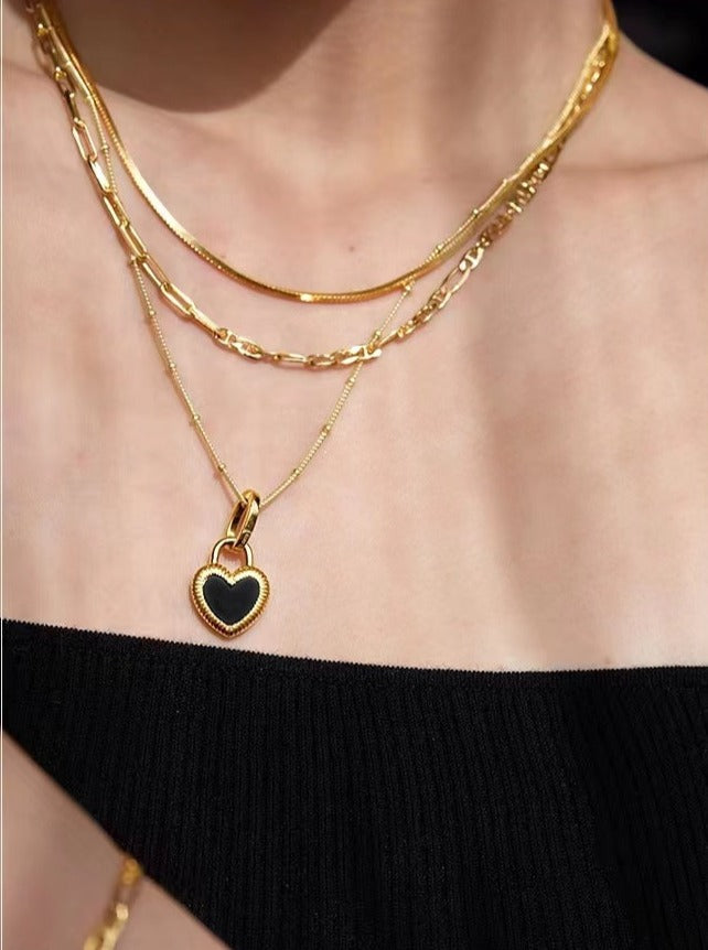18K Double-sided Heart Necklace