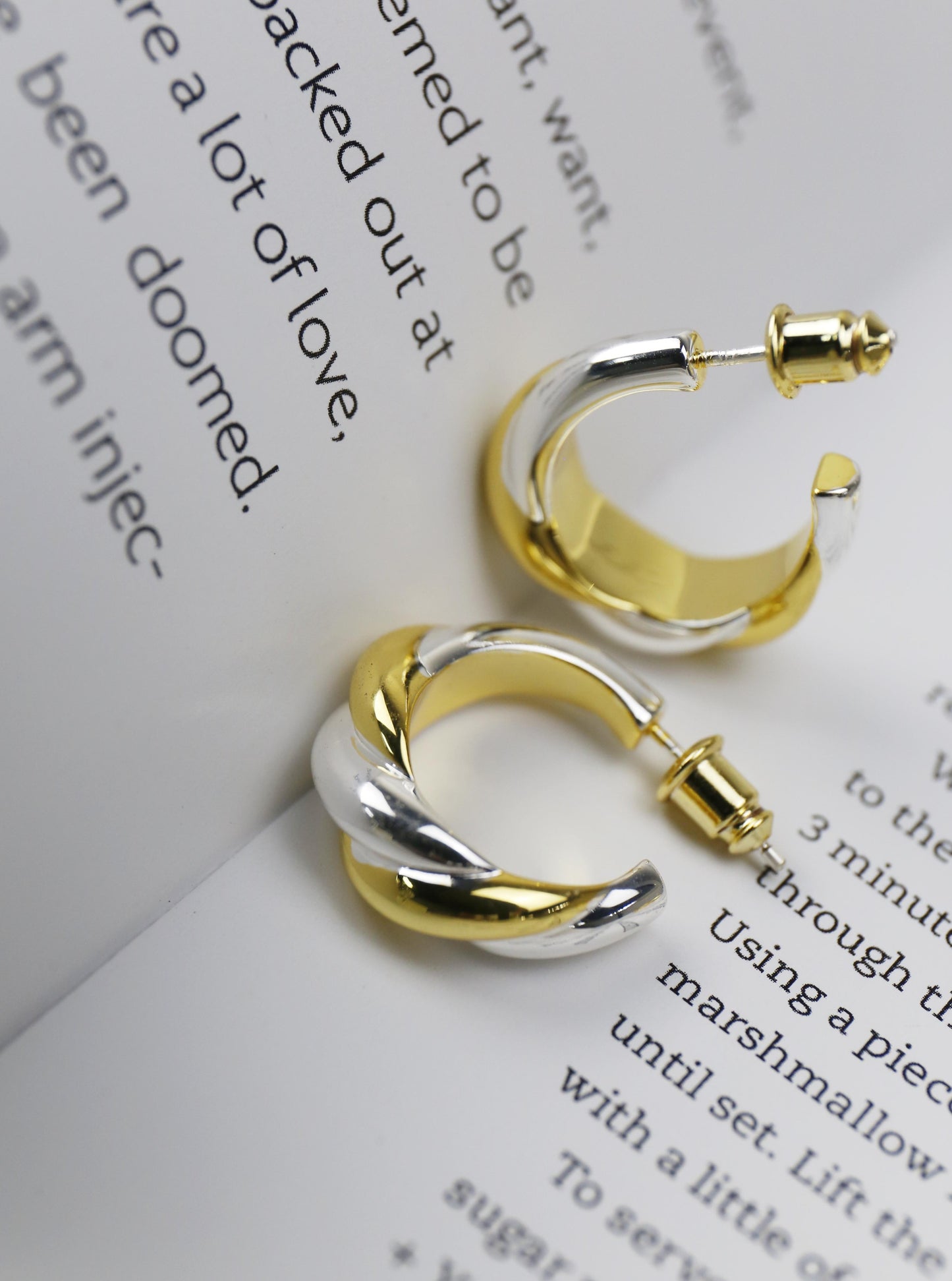 18K Twisted Braided Ear Hoops
