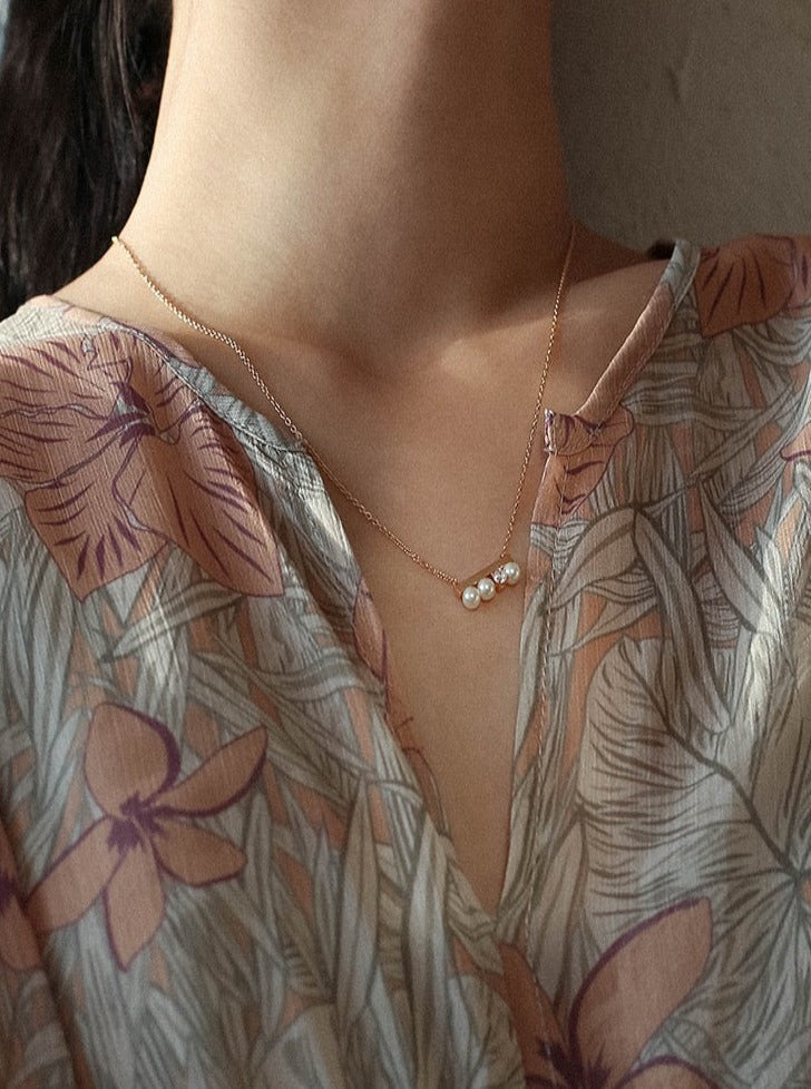 18K Solo Balance Pearl Necklace