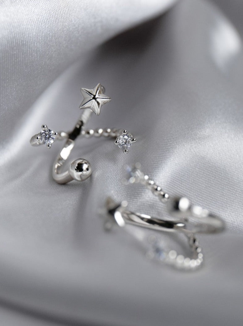 Star and Moon Ring Set