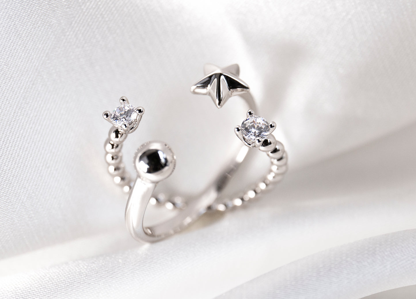 Star and Moon Ring Set