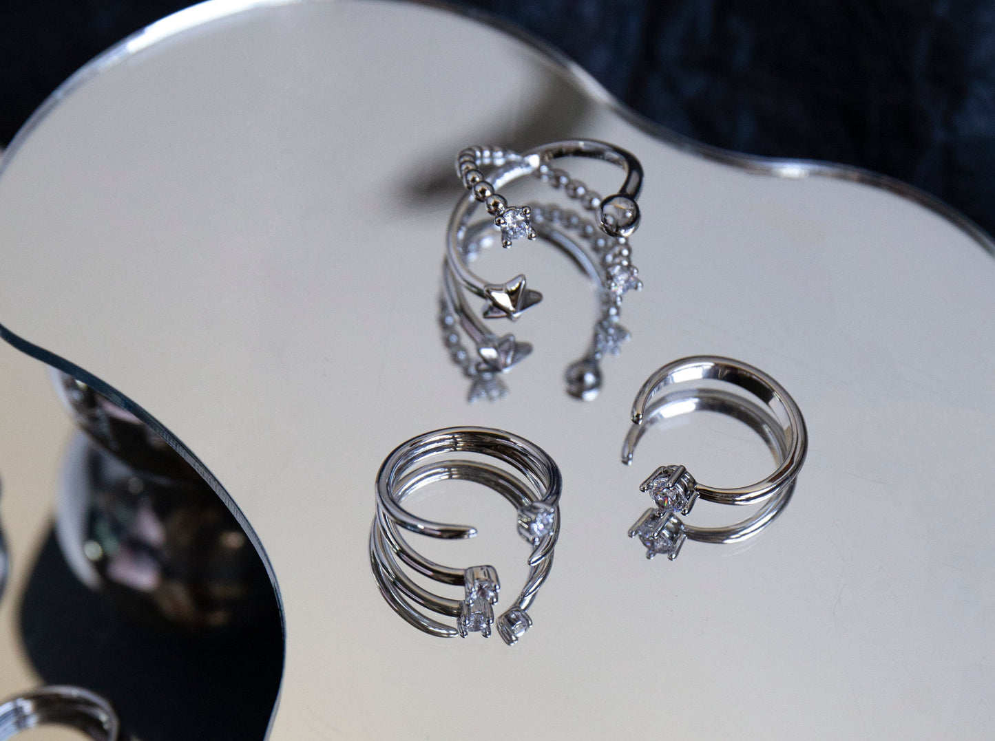 Star and Moon Ring Set