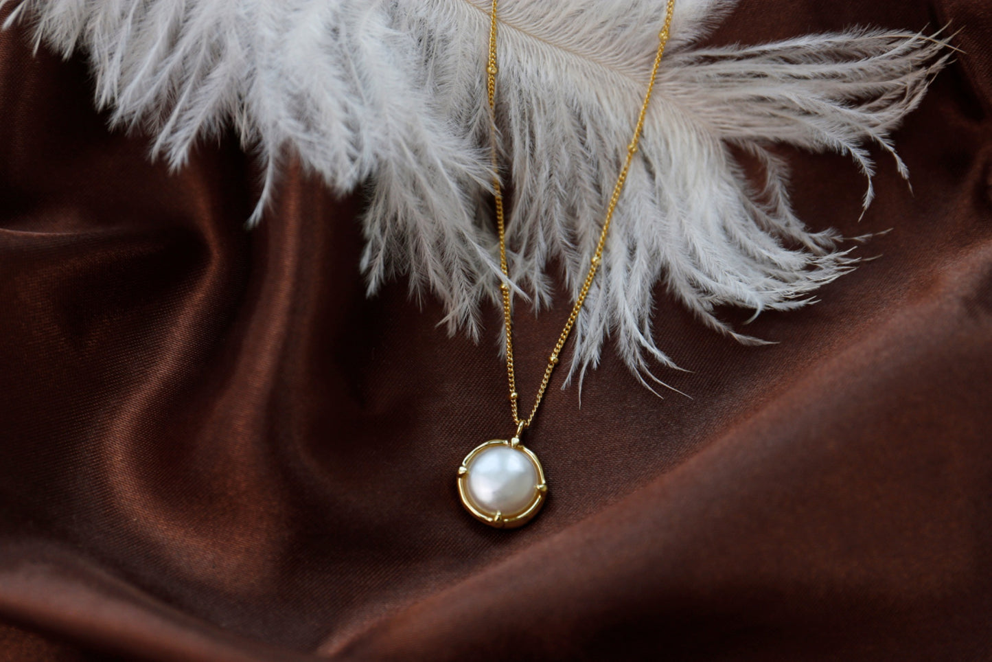 18K Golden Double-sided Baroque necklace
