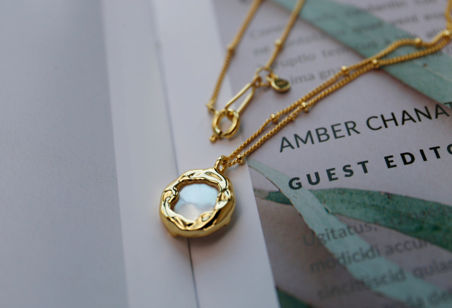 18K Golden Double-sided Baroque necklace