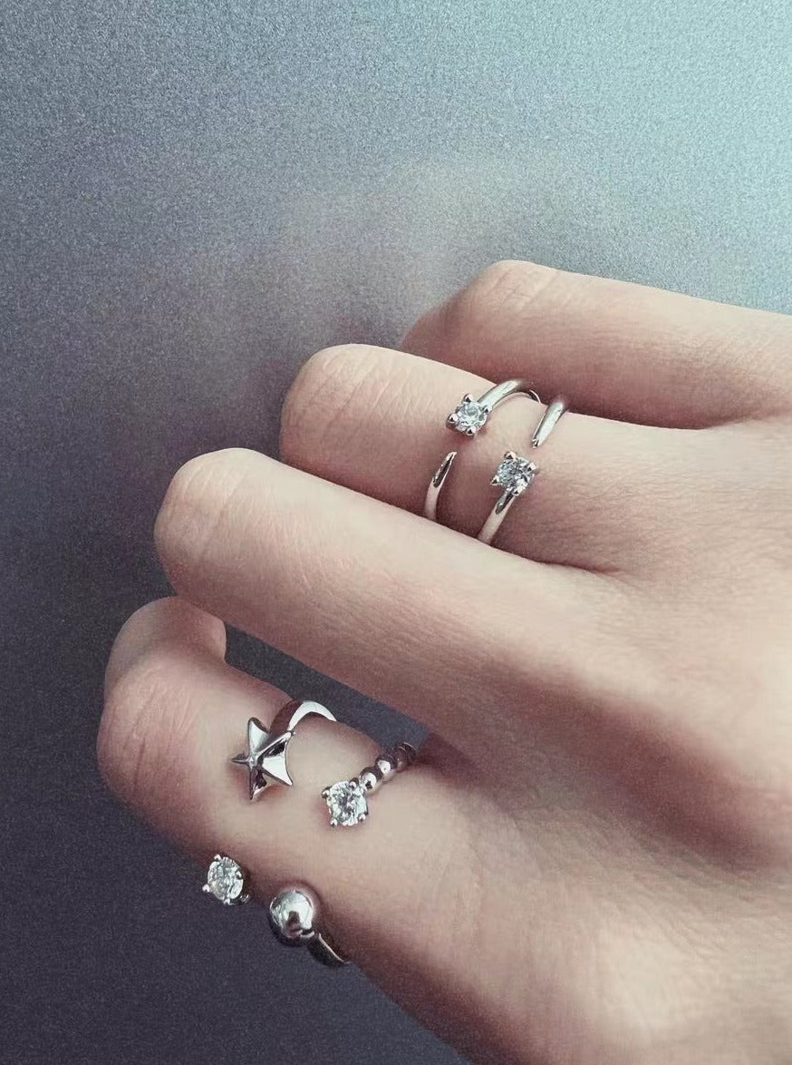 Star and Moon Ring Set