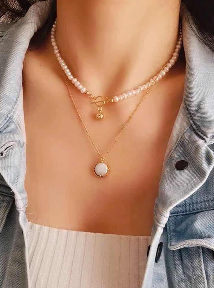 18K Pearl OT Necklace